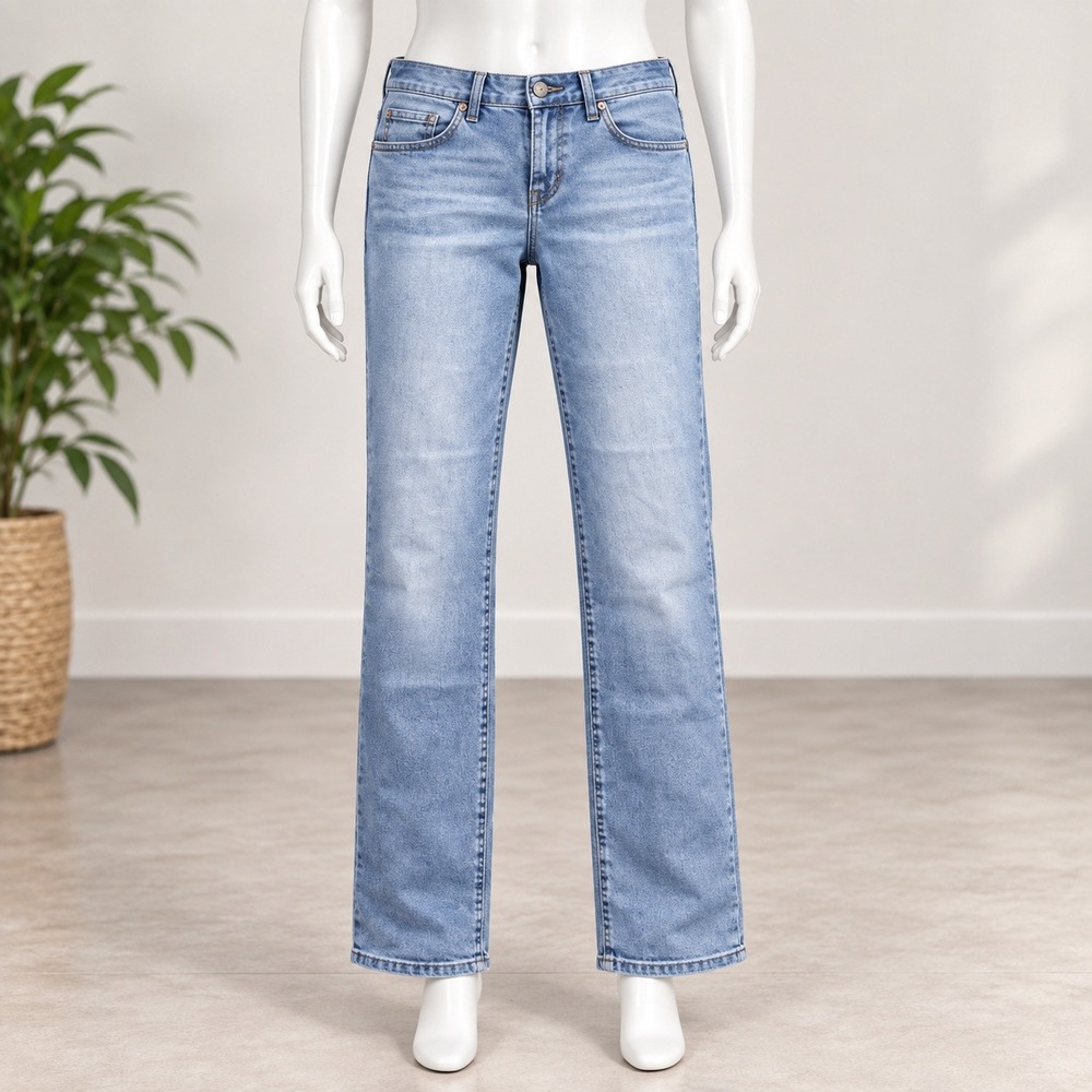 d.jeans Straight Leg Denim Jeans Womens Size 12 Blue Light Wash Stretch